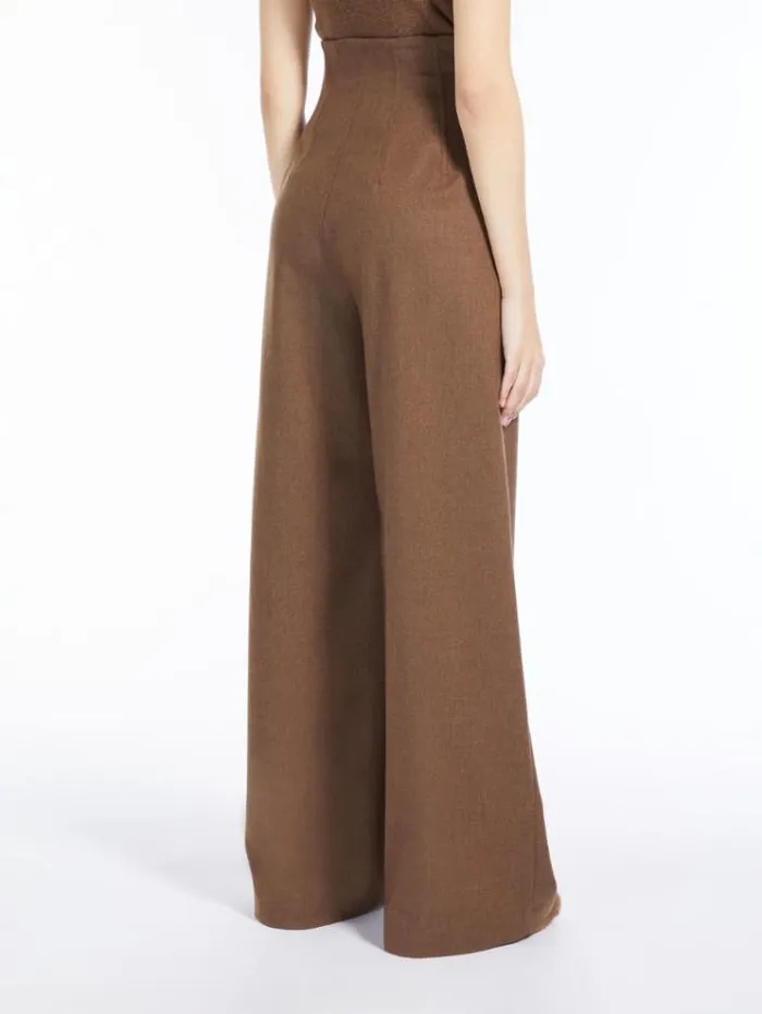 Woman Wool And Cashmere Wide Trousers Brown Maxmara Suit Woman Wool And Cashmere Wide Trousers Brown Maxmara Suit