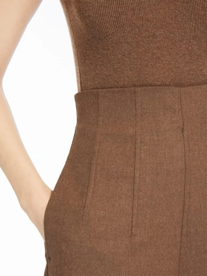 Woman Wool And Cashmere Wide Trousers Brown Maxmara Suit Woman Wool And Cashmere Wide Trousers Brown Maxmara Suit