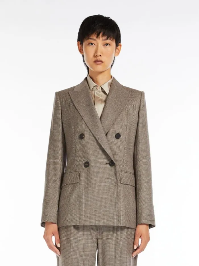 Woman Wool Flannel Blazer Beige Maxmara Suit