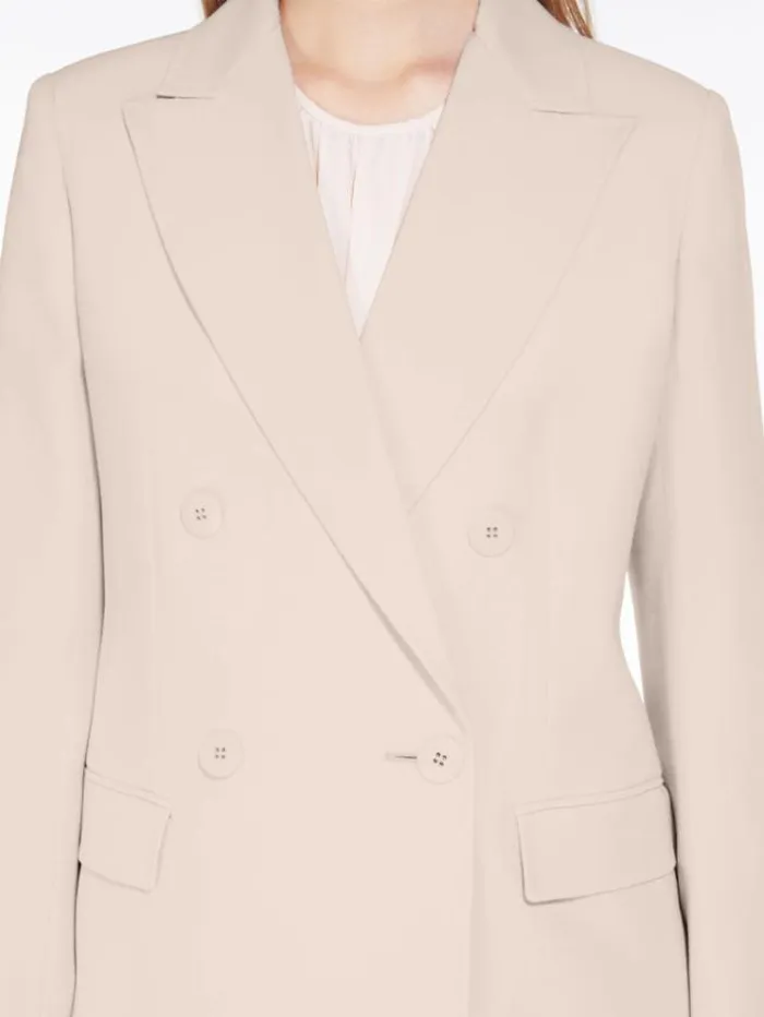 Woman Wool Satin Crepe Blazer Powder Maxmara Suit Woman Wool Satin Crepe Blazer Powder Maxmara Suit