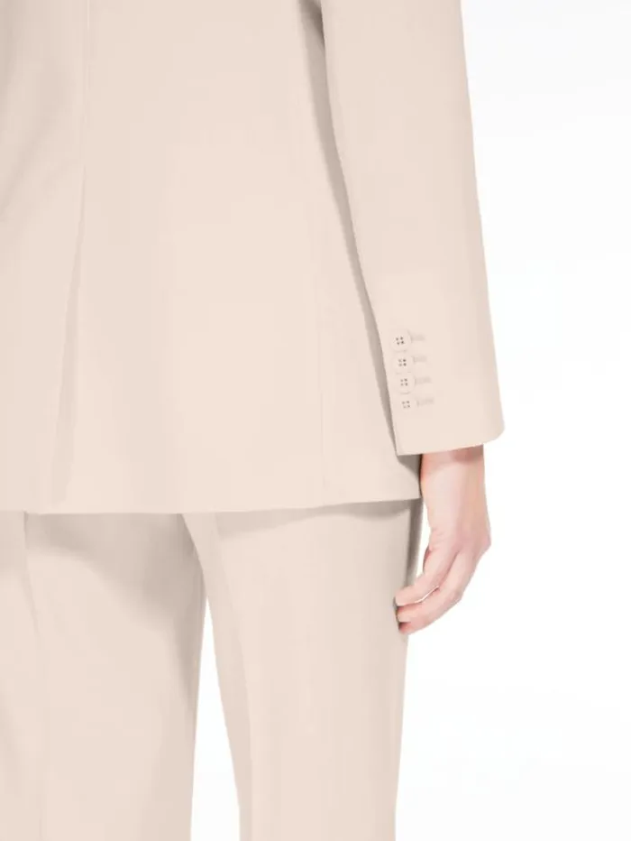 Woman Wool Satin Crepe Blazer Powder Maxmara Suit Woman Wool Satin Crepe Blazer Powder Maxmara Suit