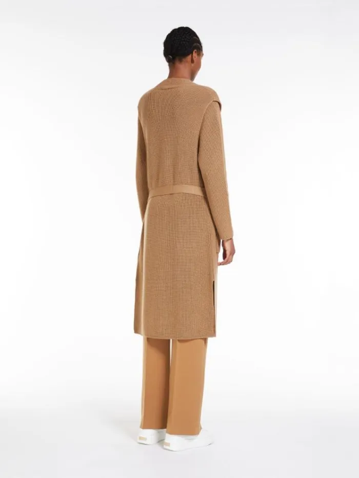 Woman Wool Yarn Gilet Camel Maxmara Knitwear And Sweatshirts Woman Wool Yarn Gilet Camel Maxmara Knitwear And Sweatshirts