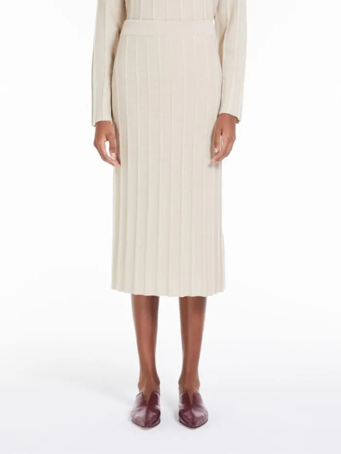 Woman Wool Yarn Skirt Albino Maxmara Skirts