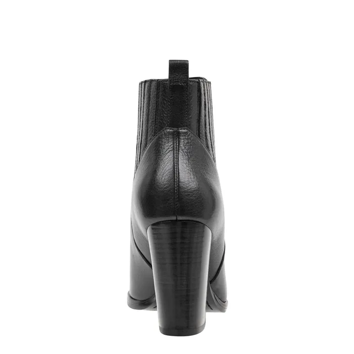 Women Alva Pointy Toe Bootie Black Leather Marc Fisher Boots and Booties