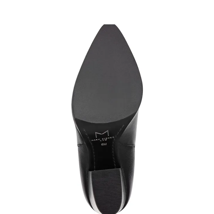 Women Alva Pointy Toe Bootie Black Leather Marc Fisher Boots and Booties