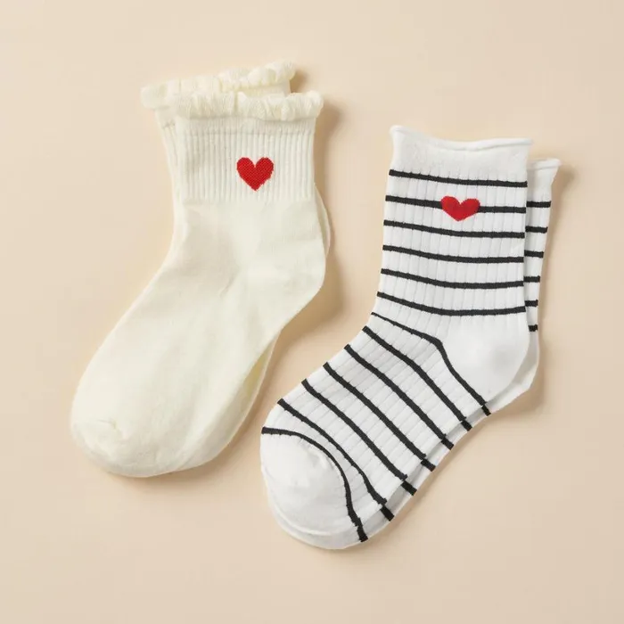 Women Amour Ruffle Socks White Multi Sundance Catalog Slippers and Socks