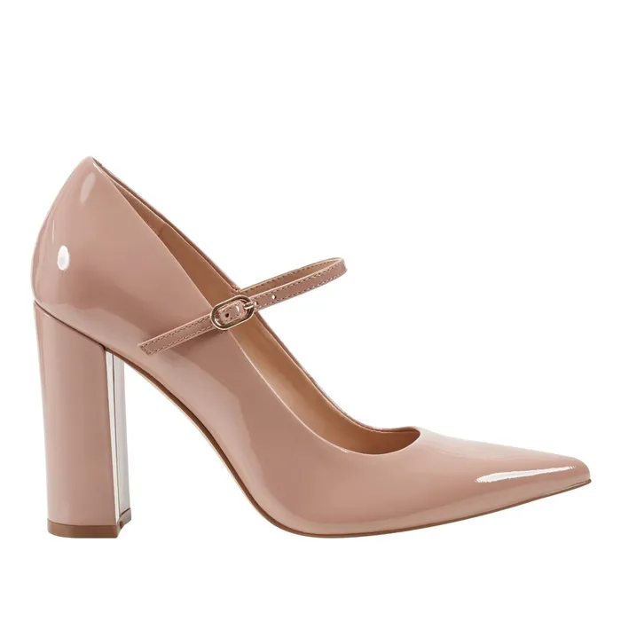 Women Artie Mary Jane Pump Natural Patent Leather Marc Fisher Heels and Pumps