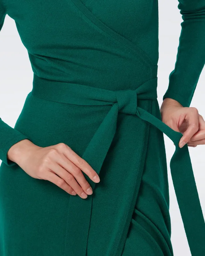 Women Astrid WoolCashmere Wrap Dress Cilantro DVF Dresses