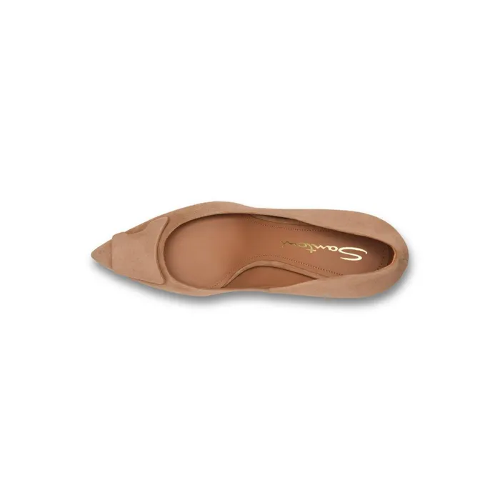 Women Beige Suede HighHeel Sibille Pump Santoni Pumps and Heels