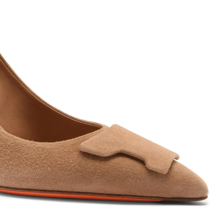 Women Beige Suede HighHeel Sibille Pump Santoni Pumps and Heels