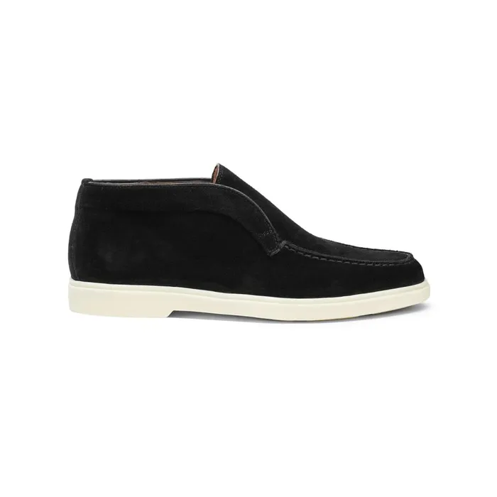 Women Black Suede Desert Boot Santoni Boots and Ankle Boots
