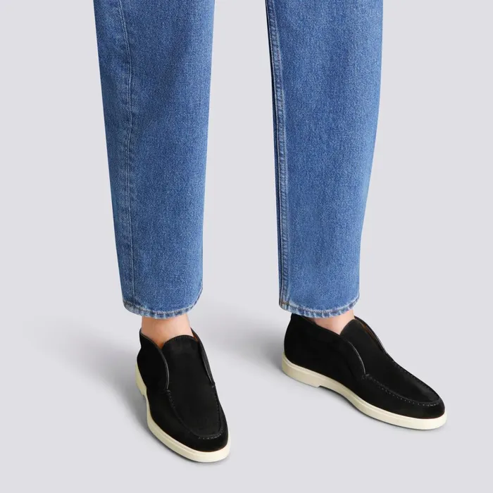 Women Black Suede Desert Boot Santoni Boots and Ankle Boots