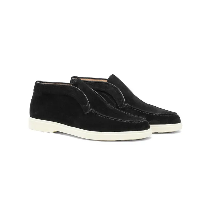 Women Black Suede Desert Boot Santoni Boots and Ankle Boots