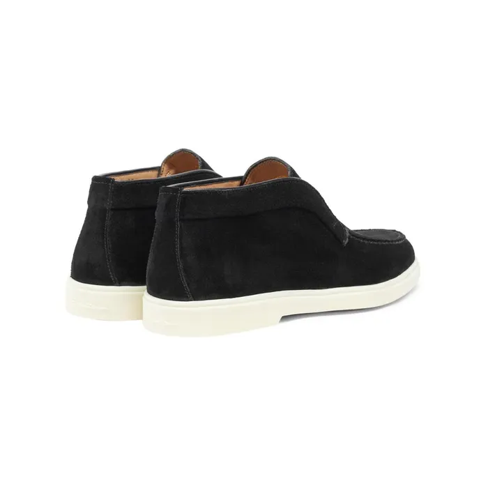 Women Black Suede Desert Boot Santoni Boots and Ankle Boots