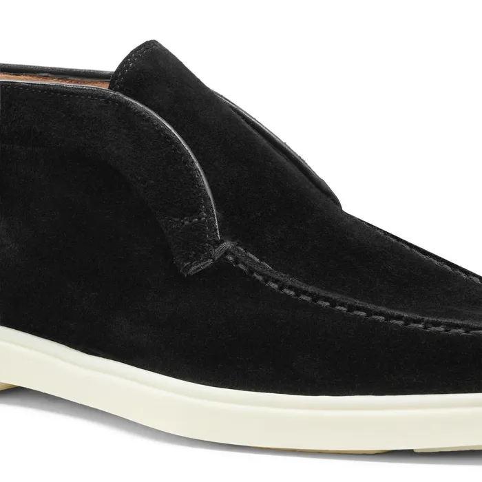 Women Black Suede Desert Boot Santoni Boots and Ankle Boots