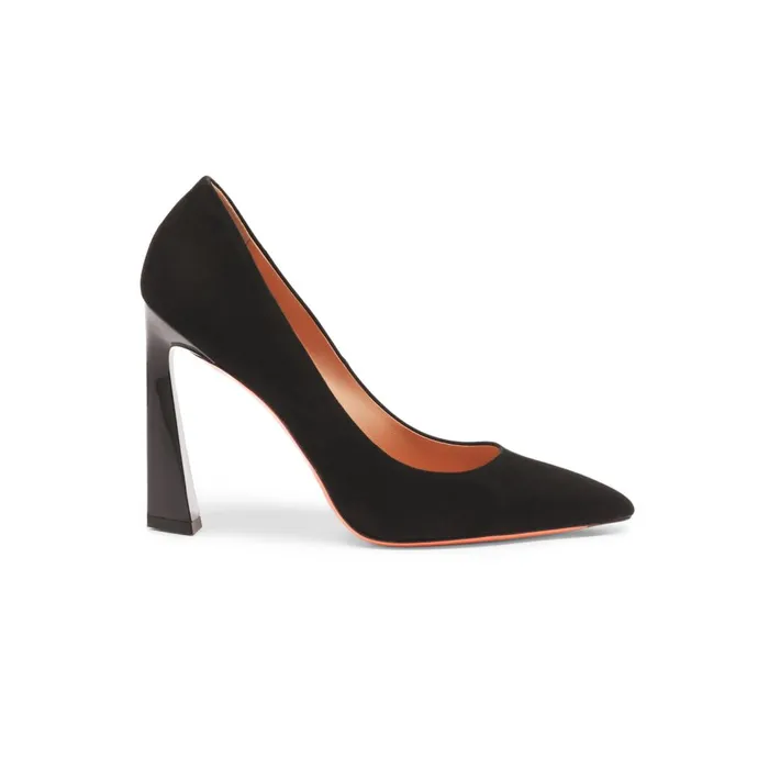 Women Black Suede HighHeel Pump Santoni Pumps and Heels