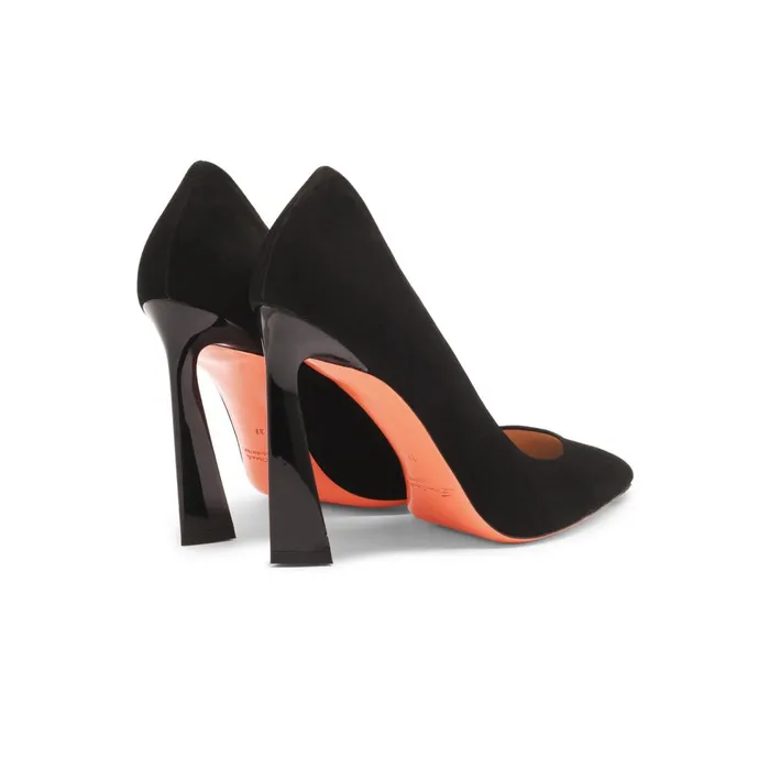 Women Black Suede HighHeel Pump Santoni Pumps and Heels