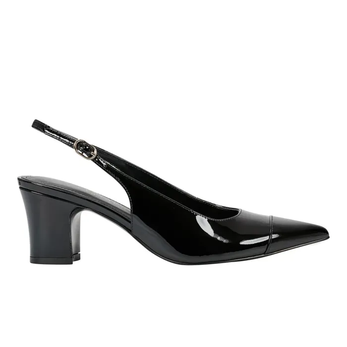 Women Blakeley Slingback Pump Black Patent Leather Marc Fisher Heels and Pumps