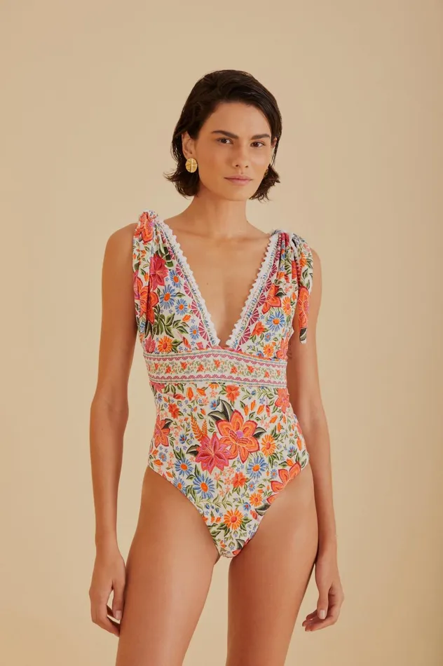 Women Bloom Garden One Piece Swimsuit Bloom Garden Offwhite FARM Rio OnePiece Swimsuits Women Bloom Garden One Piece Swimsuit Bloom Garden Offwhite FARM Rio OnePiece Swimsuits