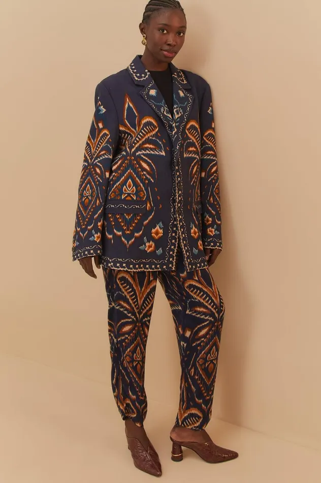 Women Blue Pineapple Ikat Pants Pineapple Ikat Blue FARM Rio Pants