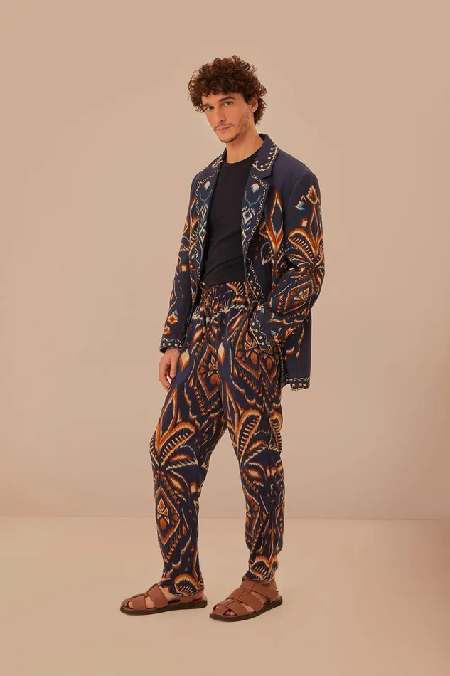 Women Blue Pineapple Ikat Pants Pineapple Ikat Blue FARM Rio Pants