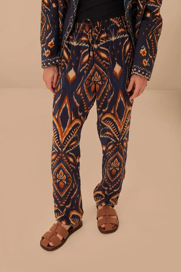 Women Blue Pineapple Ikat Pants Pineapple Ikat Blue FARM Rio Pants
