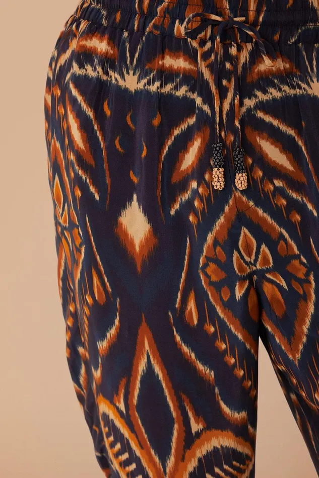 Women Blue Pineapple Ikat Pants Pineapple Ikat Blue FARM Rio Pants