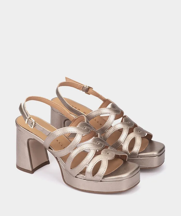 Women Bolzano Metallic 8211 Heeled Sandals Pedro Miralles