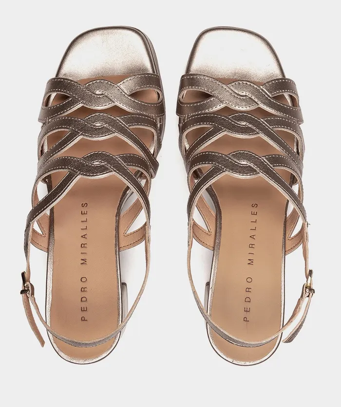 Women Bolzano Metallic 8211 Heeled Sandals Pedro Miralles
