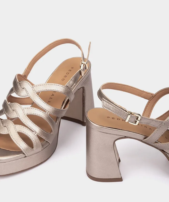 Women Bolzano Metallic 8211 Heeled Sandals Pedro Miralles