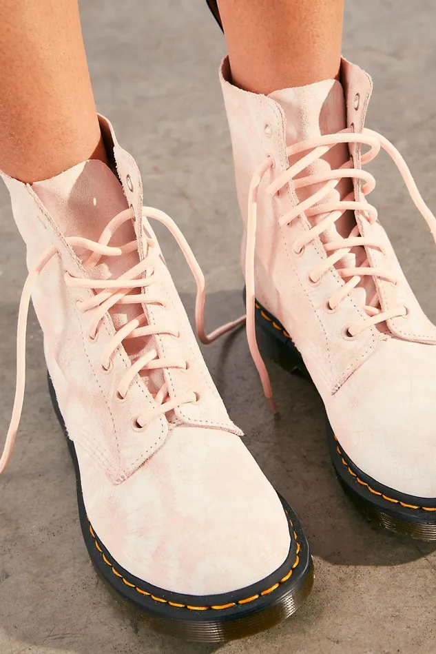 Women Boots Free People Dr Martens 1460 Pascal Tie Dye Boots Shell Pink White