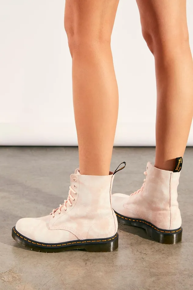 Women Boots Free People Dr Martens 1460 Pascal Tie Dye Boots Shell Pink White