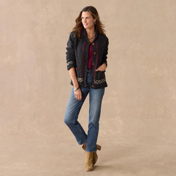 Women Botanical Impressions Cardigan Black Sundance Catalog Sweaters Women Botanical Impressions Cardigan Black Sundance Catalog Sweaters