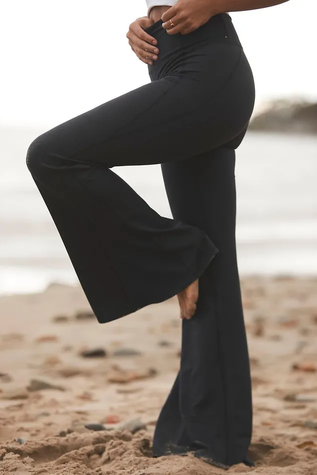 Women Bottoms Free People Kick Start It Flare Pants Black