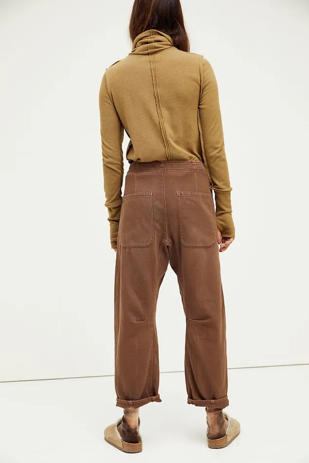 Women Boyfriend Jeans Free People Osaka Relaxed Jeans Tree Bark Brown