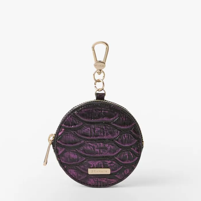 Women Brahmin Clip Ons and Keychains Circle Coin Purse Passion Purple Excelsior