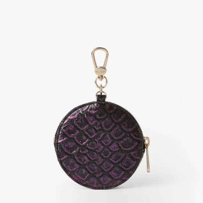 Women Brahmin Clip Ons and Keychains Circle Coin Purse Passion Purple Excelsior