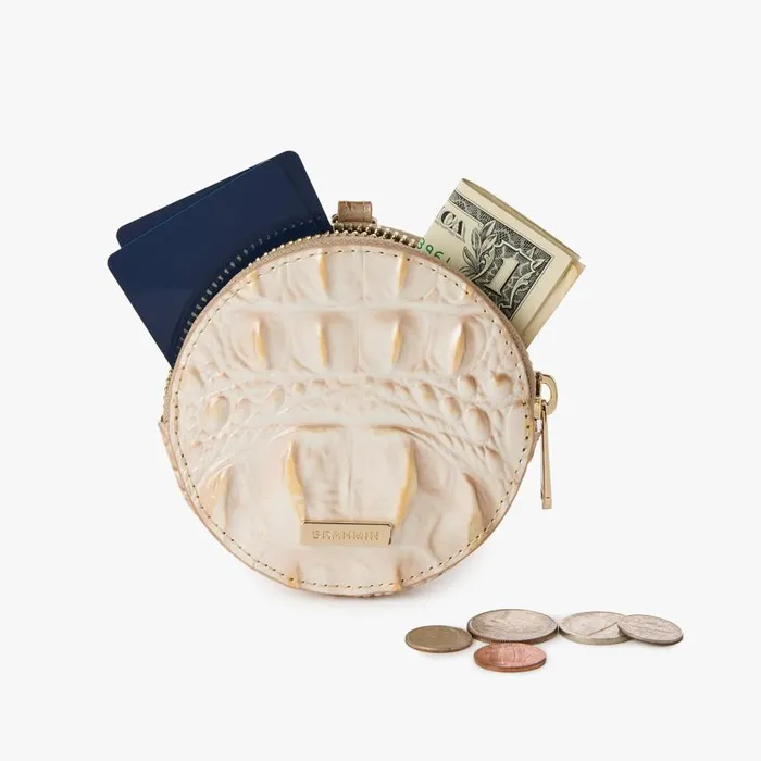 Women Brahmin Clip Ons and Keychains Circle Coin Purse Passion Purple Excelsior