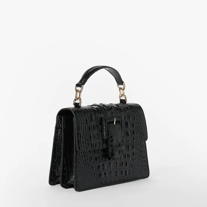 Women Brahmin Satchels Small Hallie Black Melbourne