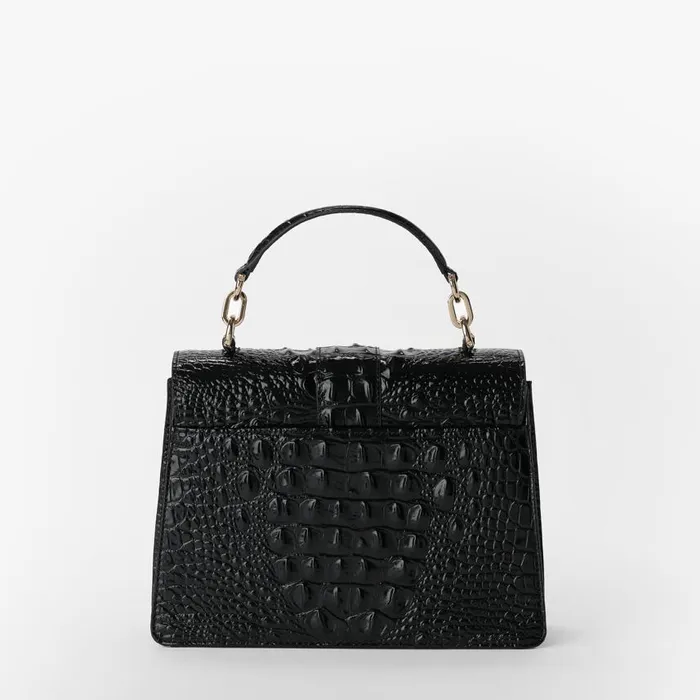 Women Brahmin Satchels Small Hallie Black Melbourne