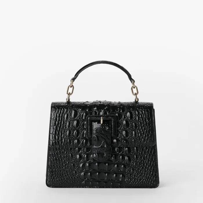 Women Brahmin Satchels Small Hallie Black Melbourne