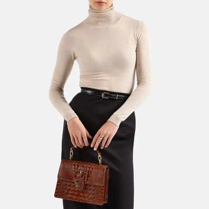 Women Brahmin Satchels Small Hallie Black Melbourne