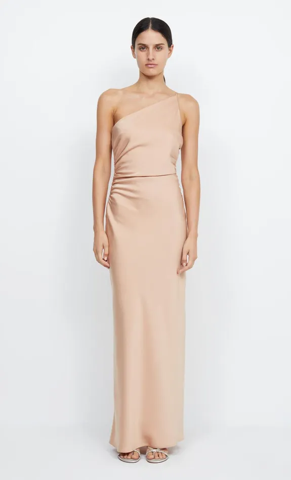 Women Bridesmaids Bec Bridge ETERNITY ASYM MAXI DRESS Rose Gold
