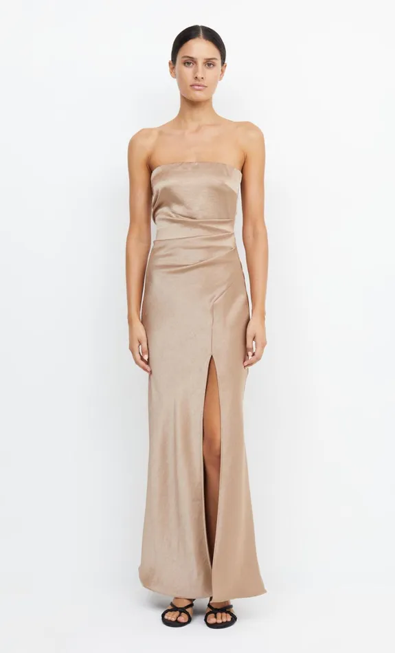 Women Bridesmaids Bec Bridge THE DREAMER STRAPLESS DRESS Golden