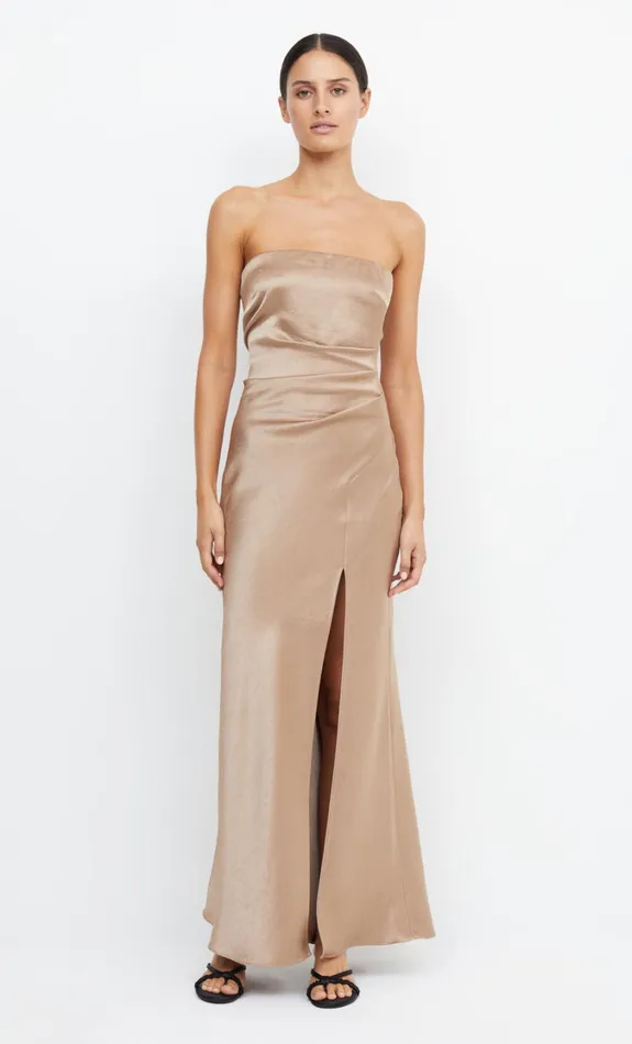 Women Bridesmaids Bec Bridge THE DREAMER STRAPLESS DRESS Golden