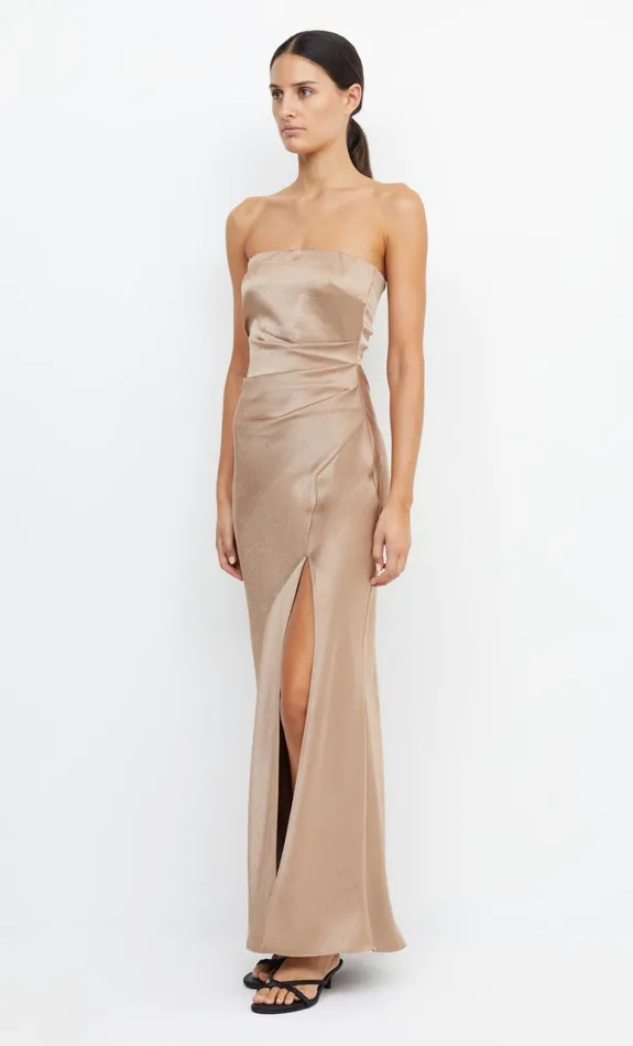 Women Bridesmaids Bec Bridge THE DREAMER STRAPLESS DRESS Golden