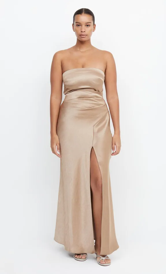 Women Bridesmaids Bec Bridge THE DREAMER STRAPLESS DRESS Golden