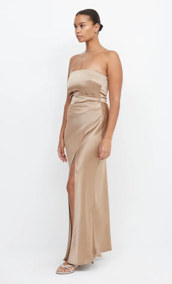 Women Bridesmaids Bec Bridge THE DREAMER STRAPLESS DRESS Golden