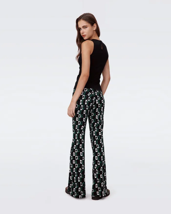 Women Brooklyn Pants Black Chain Spots DVF Pants and Shorts