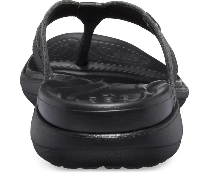 Women Capri Basic Strappy Flip Black Black Crocs Sandals